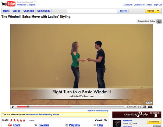 Salsa Dancing on YouTube Watch in HD on YouTube